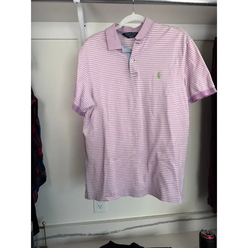 Polo Golf Ralph Lauren 100% Pina Cotton Pro‎ Fit Polo Shirt Men’s Large Purple
